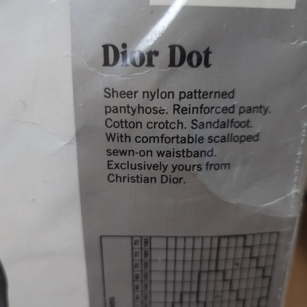 Christian Dior Dot Sheer Pantyhose - Size 1‎  /Nylon / Made in USA